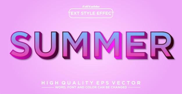 Summer gradient text effect editable text