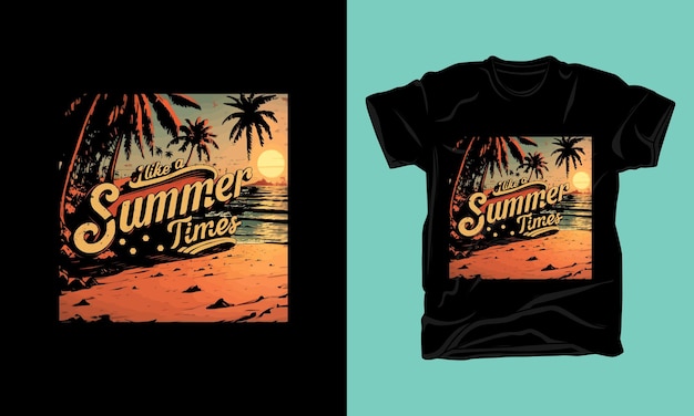 summer graphic typography vintage tshirt design