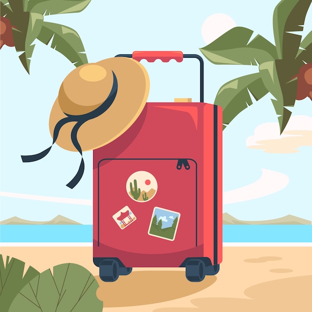 Summer hand drawn flat illustration