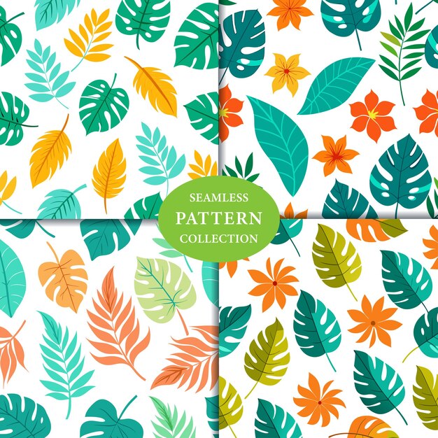 Vector summer hawaiian leaves seamless pattern background design