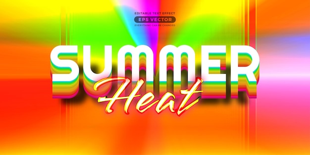 Summer heat editable text effect style with theme vibrant neon light concept for trendy flyer poster and banner template promotion