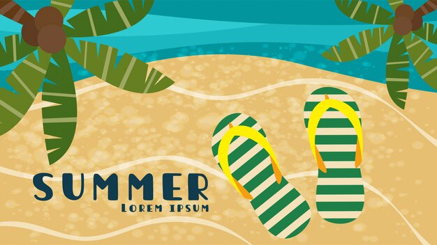 Summer Holiday beautiful web banner background. 