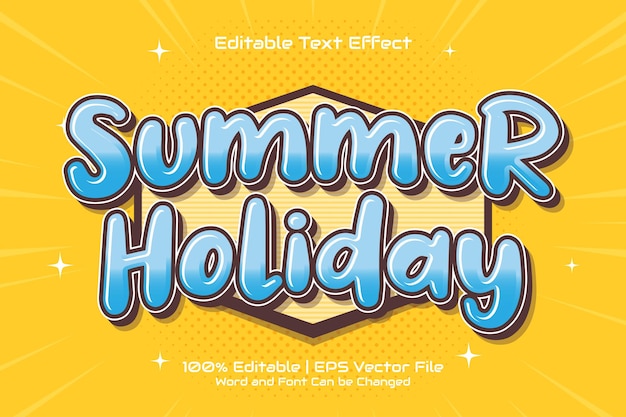 Summer Holiday editable text effect Cartoon style