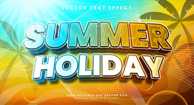 Summer holiday editable text effect suitable to celebrate the summer event