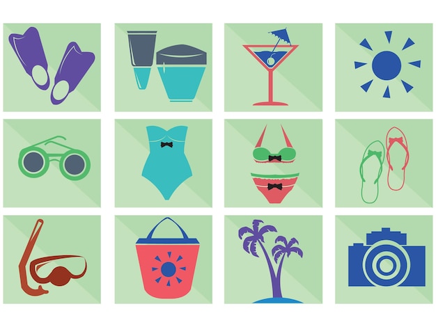 Summer Holiday icons collection