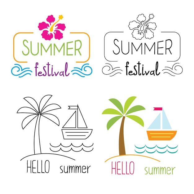 Summer holiday illustration collection