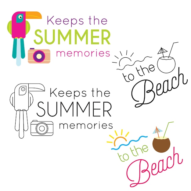 Summer holiday illustration collection