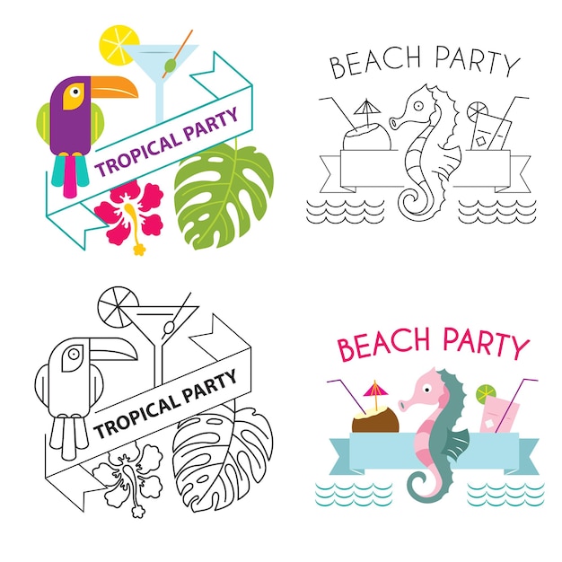 Summer holiday illustration collection