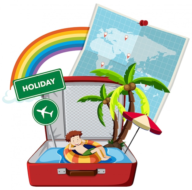 Summer holiday on the suitcase