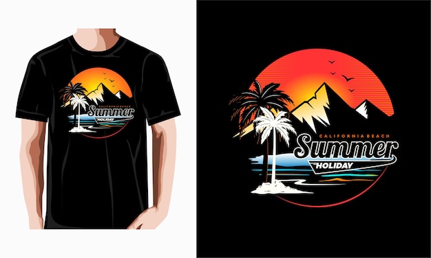 summer holiday t shirt design premium vector