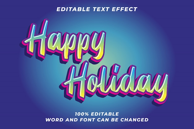 Summer Holiday text style effect Premium