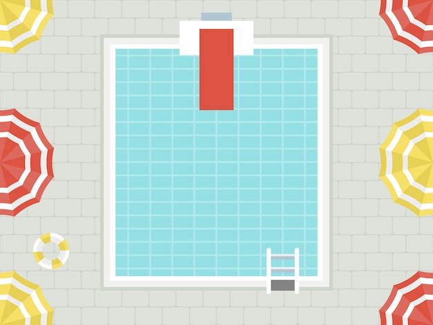 Vector summer holiday, top view swimming pool vector