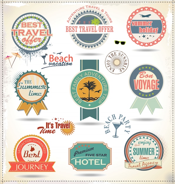 Summer holiday and travel time label