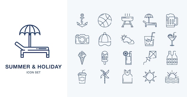 Summer and Holiday vector icon illustration