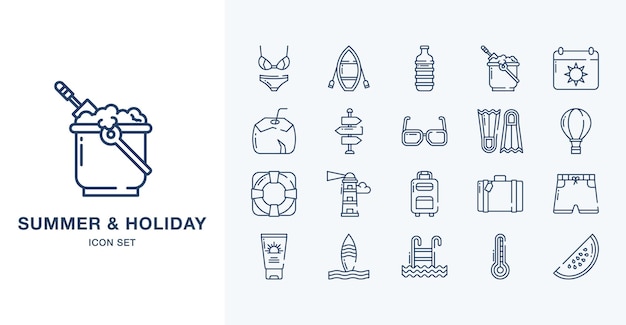 Summer and Holiday vector icon illustration