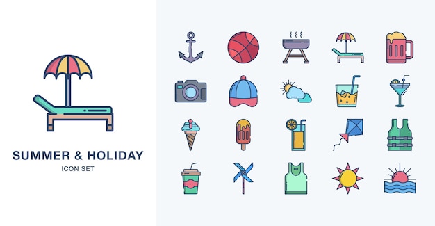 Summer and Holiday vector icon illustration