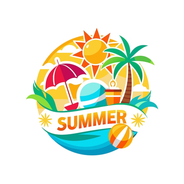 Vector summer holiday vector logo and tshirt design template