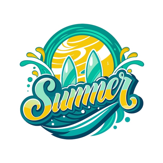 Summer holiday vector logo and tshirt design template