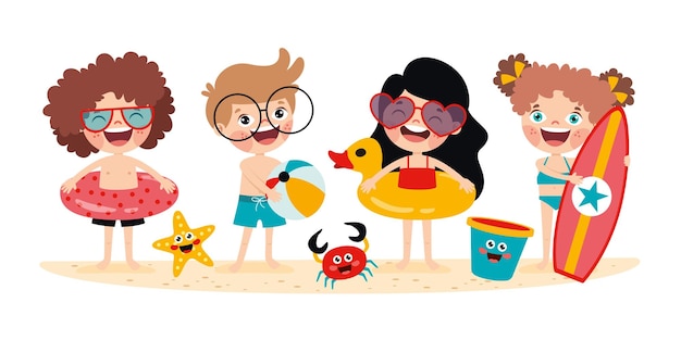 Summer Holiday With Cartoon Kids