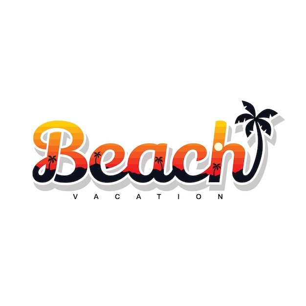 Summer holidays beach sign symbol vector art