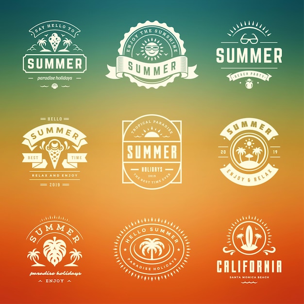 Summer holidays labels and badges