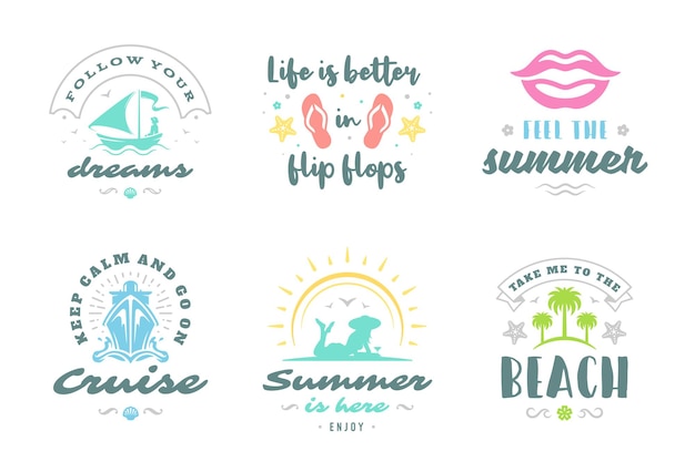 Summer holidays typography inspirational quotes or sayings design