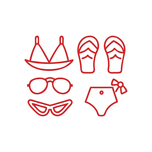 Summer icon design set