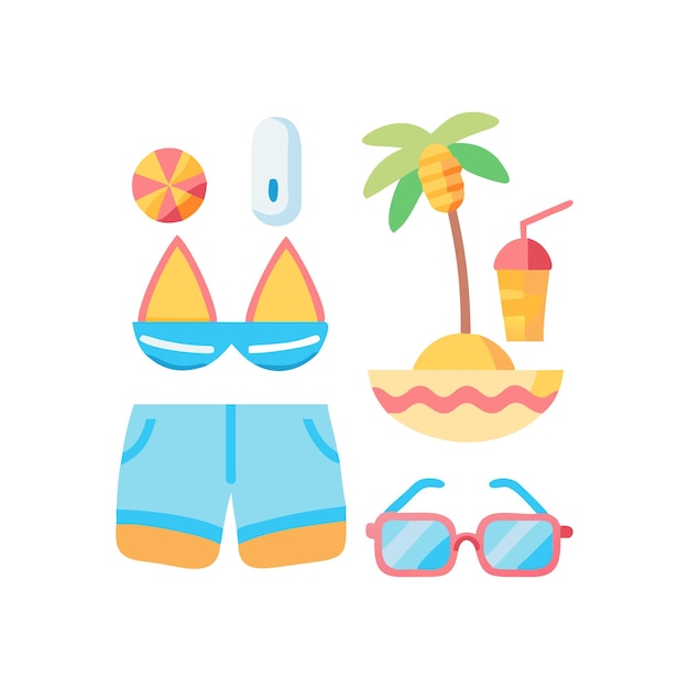 Summer icon design set