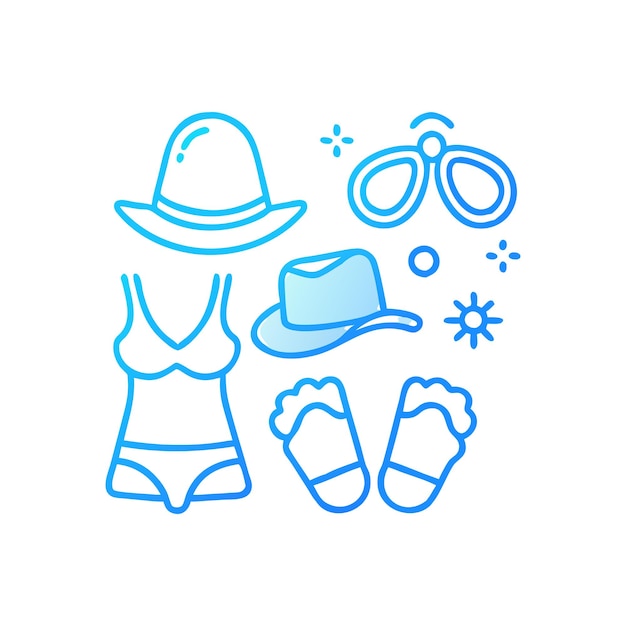 Summer icon design set