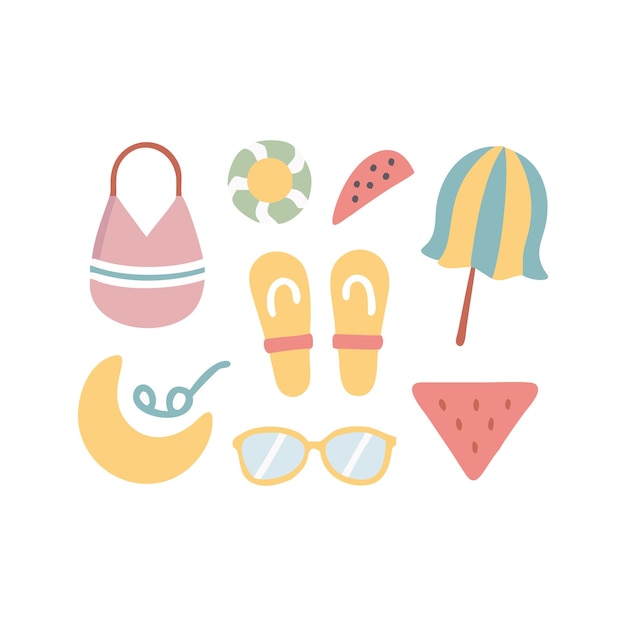 Summer icon design set