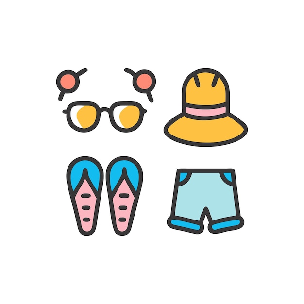 Summer icon design set