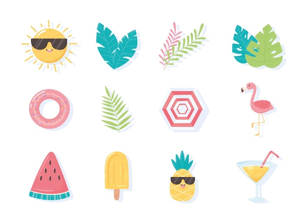 Summer icon set