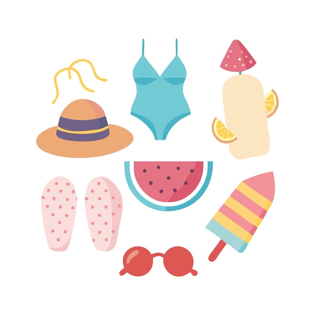 Summer icon set