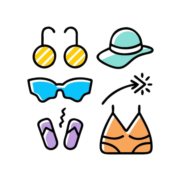 Summer icon set