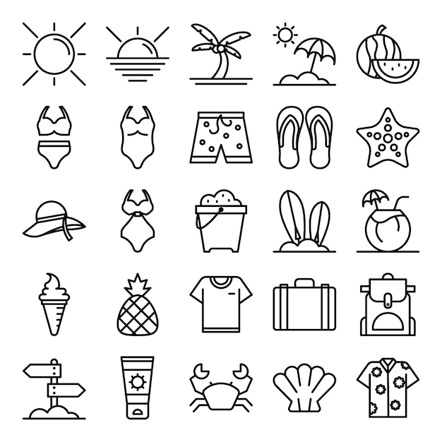 Summer icons pack