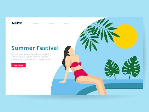 Summer Illustration for landing page