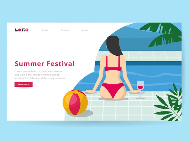 Summer Illustration for landing page