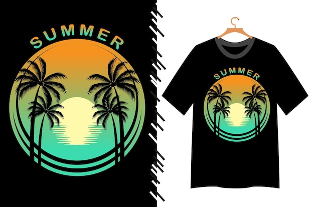 summer illustration for t shirt design