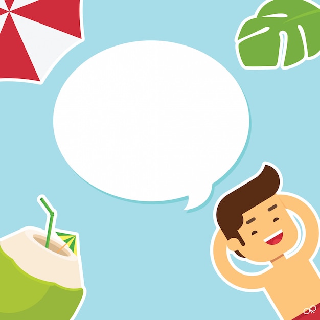 Summer illustration with speech balloon