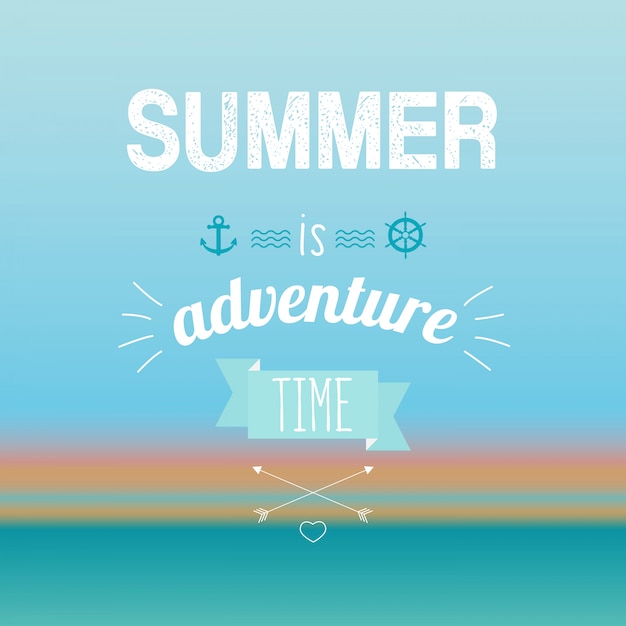 Summer is adventure vintage poster