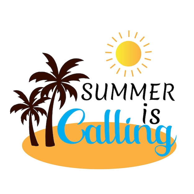 Summer is Calling Alphabet Vector Graphic