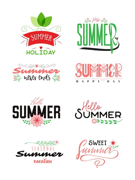 Summer lettering set