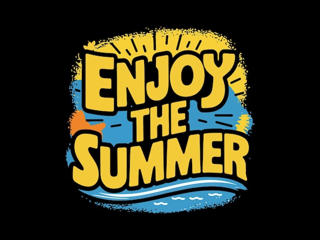 summer lettering and text vector