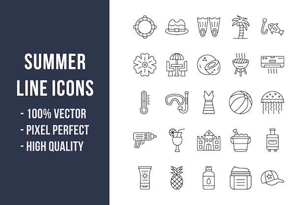 Summer Line Icons