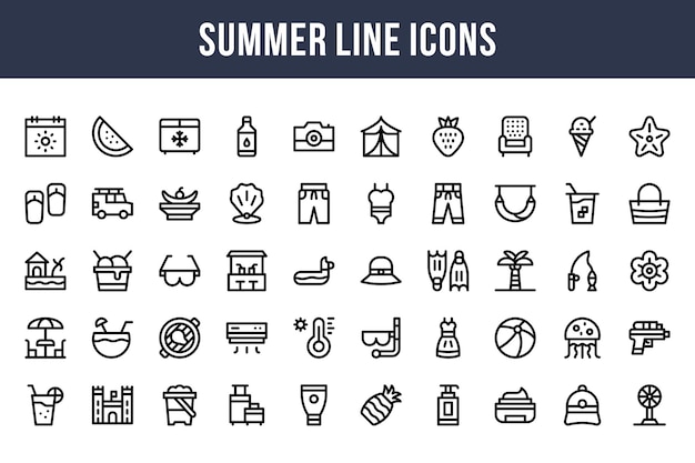 Summer Line Icons