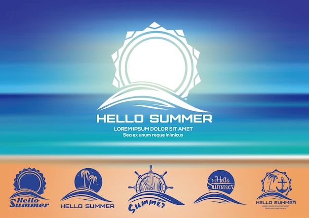 Summer logo design set