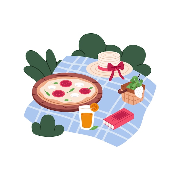 Vector summer outdoor picnic