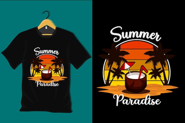 Summer Paradise Retro Vintage T Shirt design