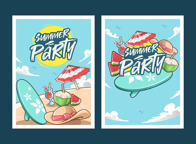 Summer Party Celebration Print Poster Template