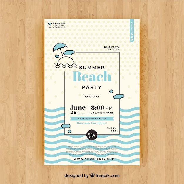 Summer party flyer to celebrate season